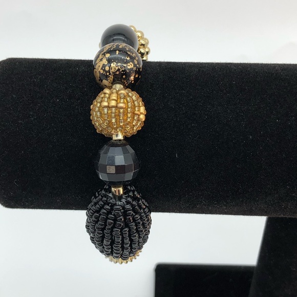 Chico’s Black and Gold beaded stretch bracelet - Picture 2 of 7